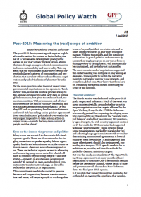 Cover Post-2015: Measuring the (real) scope of ambition