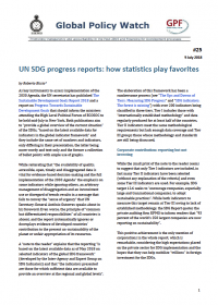 Cover UN SDG progress reports: how statistics play favorites