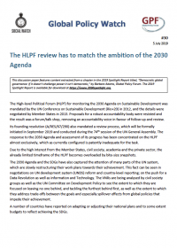 Cover The HLPF review has to match the ambition of the 2030 Agenda