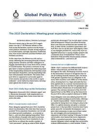 Cover The 2015 Declaration: Meeting great expectations (maybe) EN