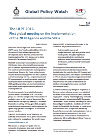 Cover The HLPF 2016: First global meeting on the implementation of the 2030 Agenda and the SDGs EN
