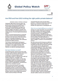 Cover Are FfD3 and Post2015 striking the right publicprivate balance EN