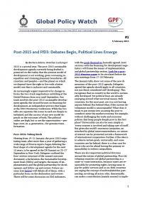 Cover Post-2015 and FfD3: Debates Begin, Political Lines Emerge EN