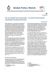 Cover The new Global Financing Facility – not a model for the Sustainable Development Goals EN