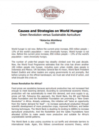 Cover causes and strategies on world hunger