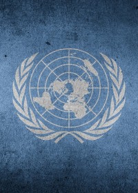 UN flag dark