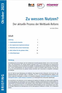 Cover Weltbank-Reform Briefing Paper