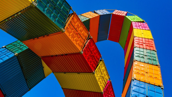 Bunte Frachtcontainer