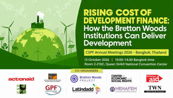 WB2026 Side Event Flyer: Rising Cost of Development Finance: How the Bretton Woods Institutions Can Deliver Development