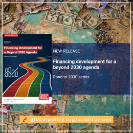 Financing development for a beyond 2030 agenda report cover