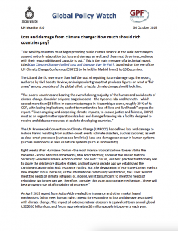 Cover UN Monitor 10: Loss and damage from climate change: How much should rich countries pay?