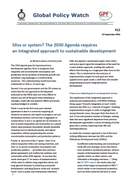Cover Silos or system? The 2030 Agenda requires an integrated approach to sustainable development