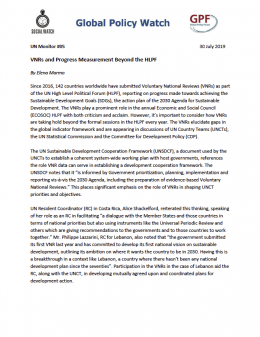 Cover UN Monitor 05: VNRs and Progress Measurement Beyond the HLPF