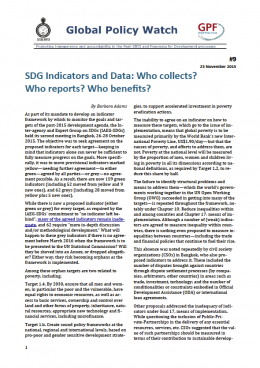 Cover SDG Indicators and Data: Who collects? Who reports? Who benefits? EN