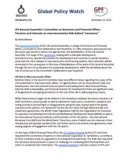 Cover UN Monitor 11: UN General Assembly’s Committee on Economic and Financial Affairs: Tensions and interests on macroeconomics hide behind “consensus”