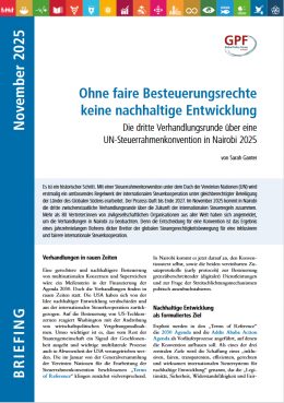Ohne faire Besteuerungsrechte keine nachhaltige Entwicklung