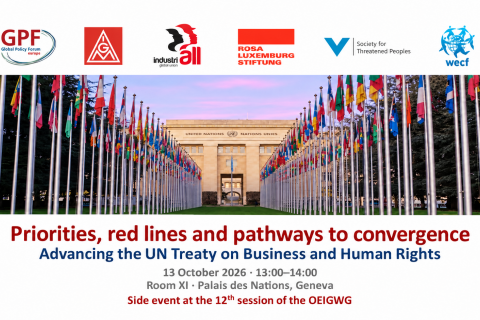 Side Event at the 12th Session of the OEIGWG on TNCs and OBEs flyer