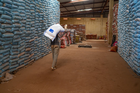 Reaching the last mile: aid in Mali’s forgotten crisis Several NGO's store food to be transported to the regions in a shared warehouse.   