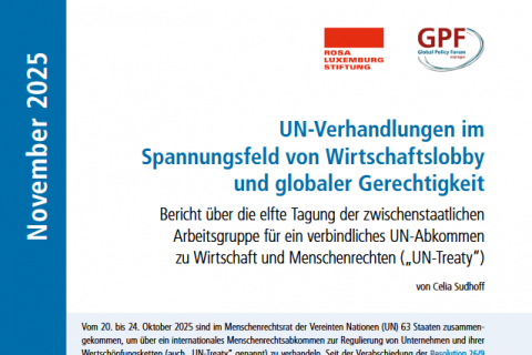Cover UN-Verhandlungen im Spannungsfeld von Wirtschaftslobby und globaler Gerechtigkeit